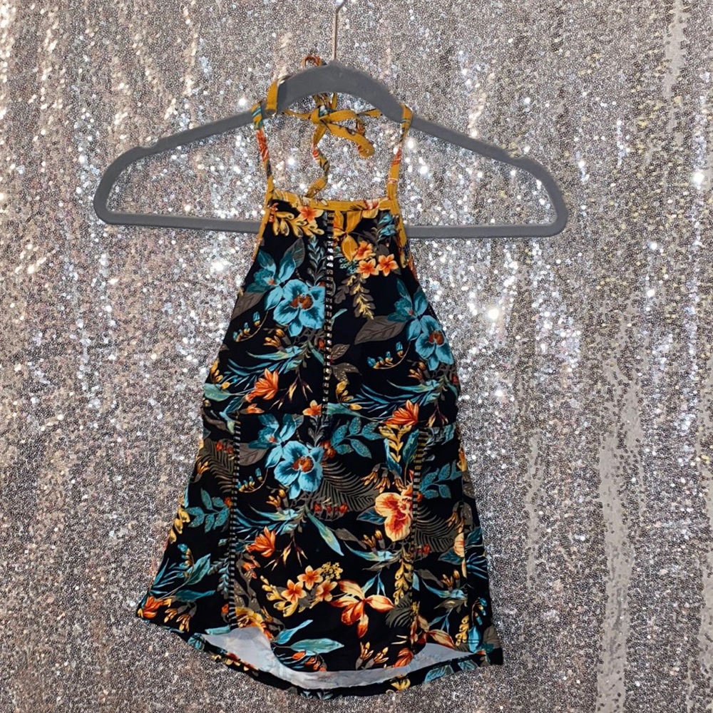 Time and Tru Floral Tankini Swim Suit Top